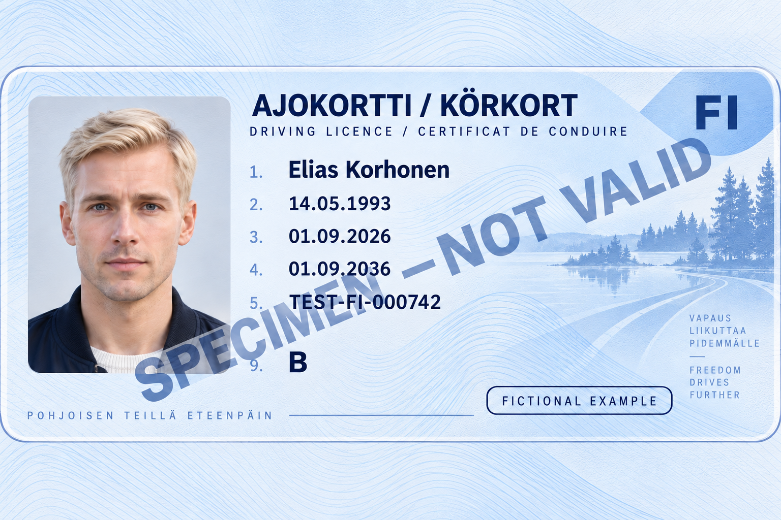 Driving licence specimen