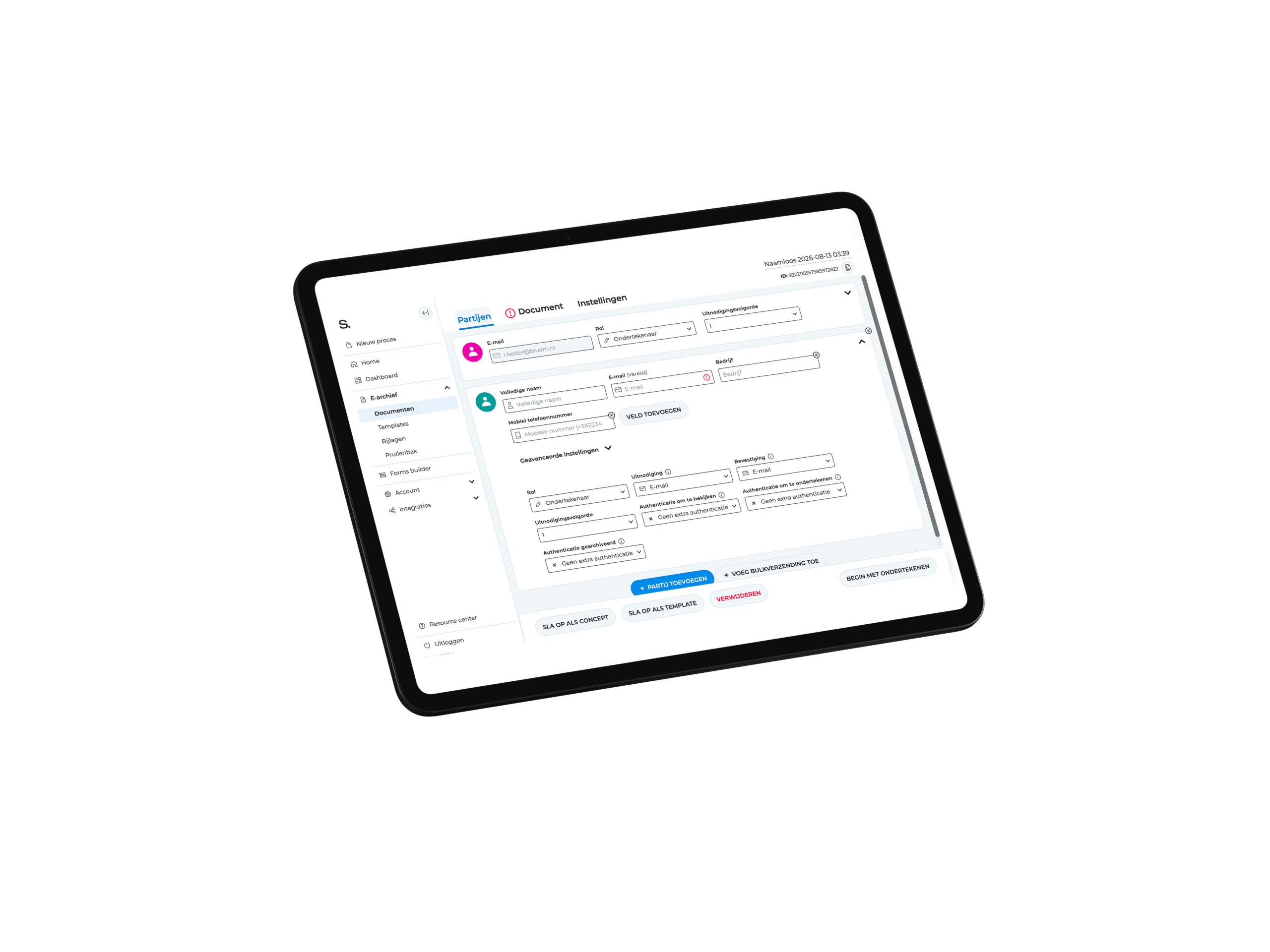 Tablet dashboard
