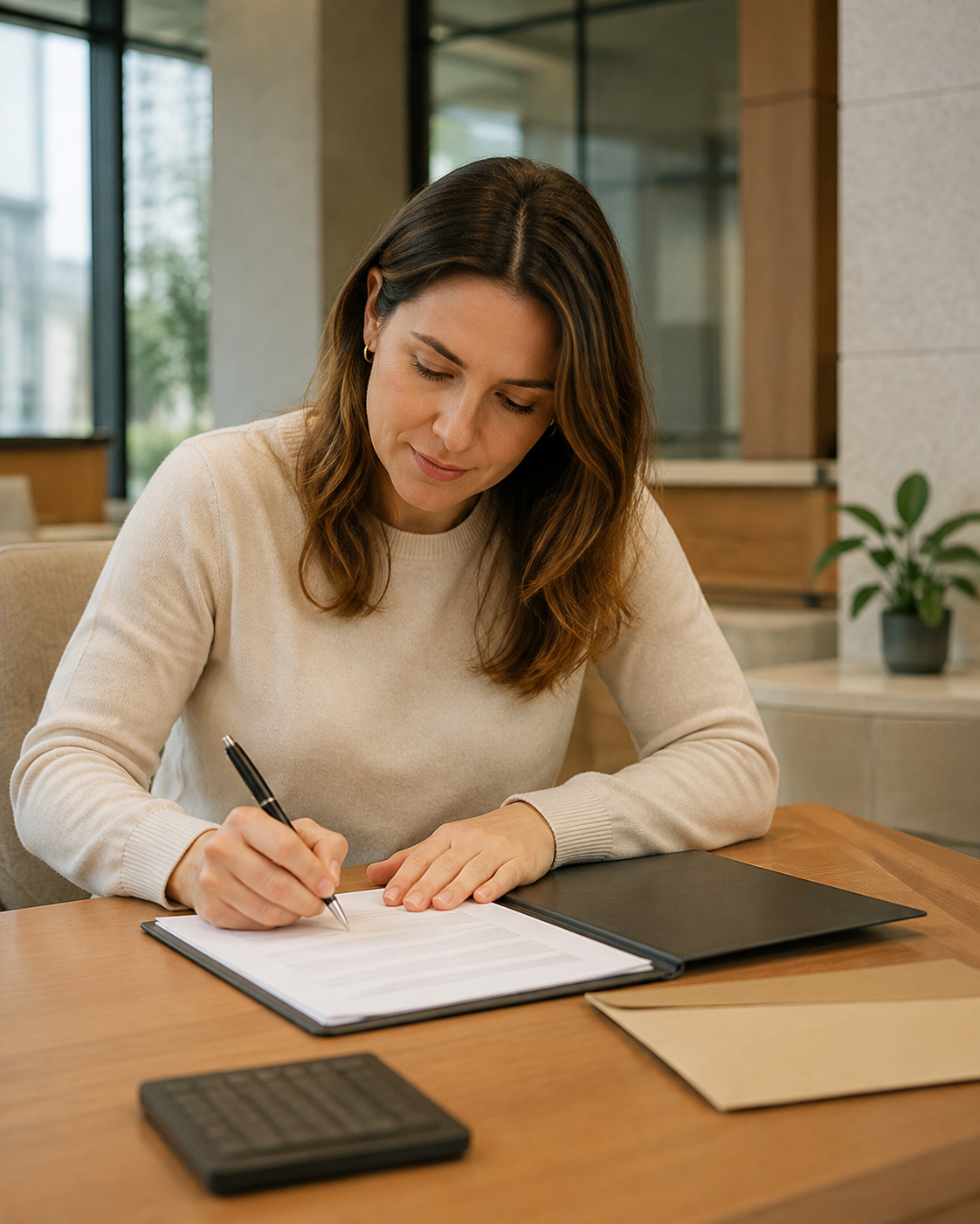 Advisor reviewing a financial application with a client