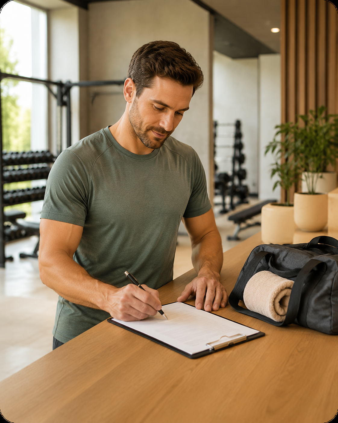 Customer signing up for a recurring service