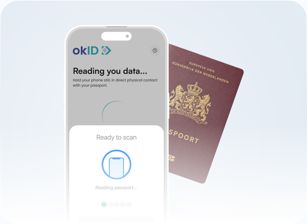 okID app reading the NFC chip of a passport
